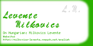 levente milkovics business card
